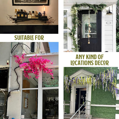 118" Bendable Artificial Grapevines Garland Tree Branches(L) | Flexible Large Creepy Fake Reptile Plants Twigs Cherry Blossom Wall Hanging Trunk Vines Archway Halloween Jungle Decoration