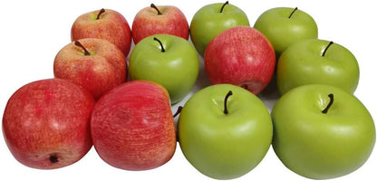 12Pcs Artificial Fruit Fake Simulation Fruit for Home Kitchen Party Photography Prop Wedding Decoration (12Pcs Dark Red Apples)
