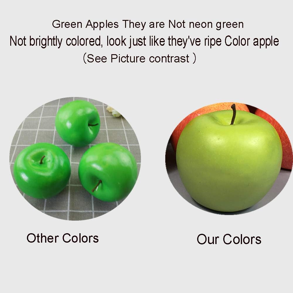 12Pcs Artificial Fruit Fake Simulation Fruit for Home Kitchen Party Photography Prop Wedding Decoration (12Pcs Dark Red Apples)