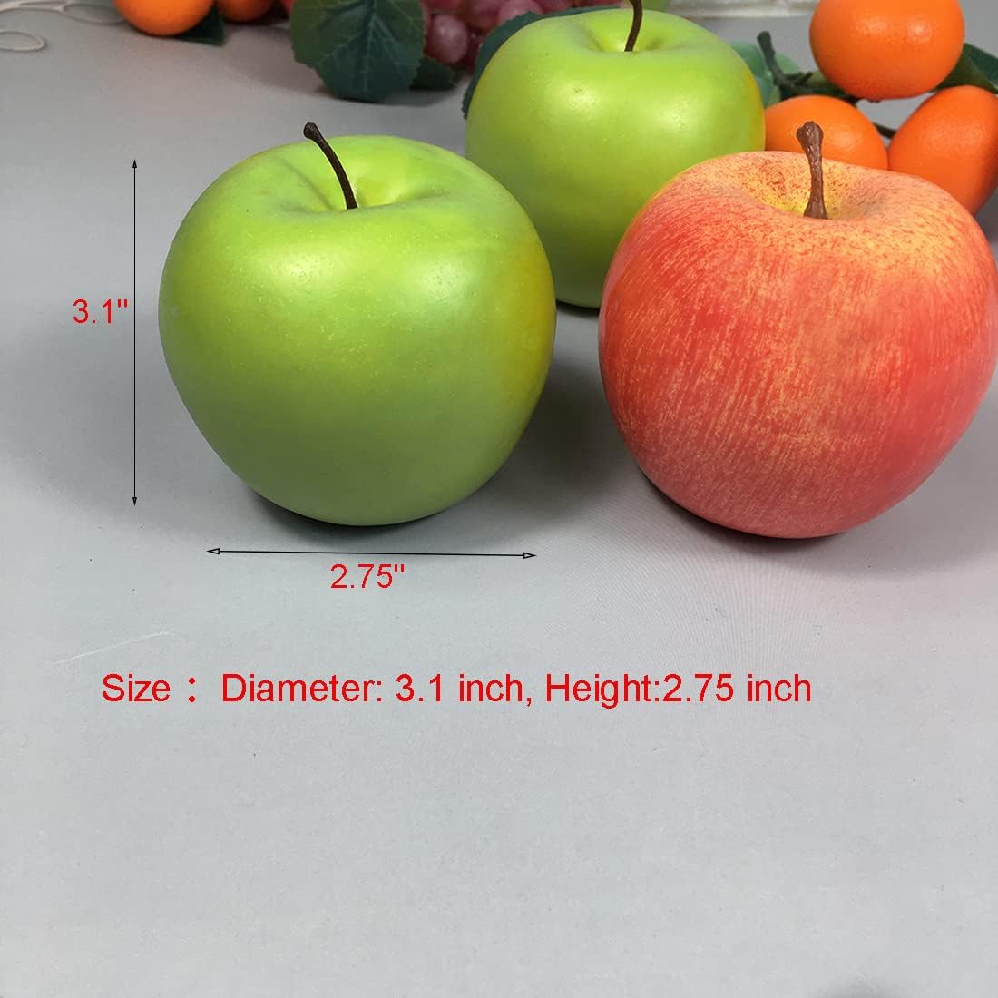 12Pcs Artificial Fruit Fake Simulation Fruit for Home Kitchen Party Photography Prop Wedding Decoration (12Pcs Dark Red Apples)
