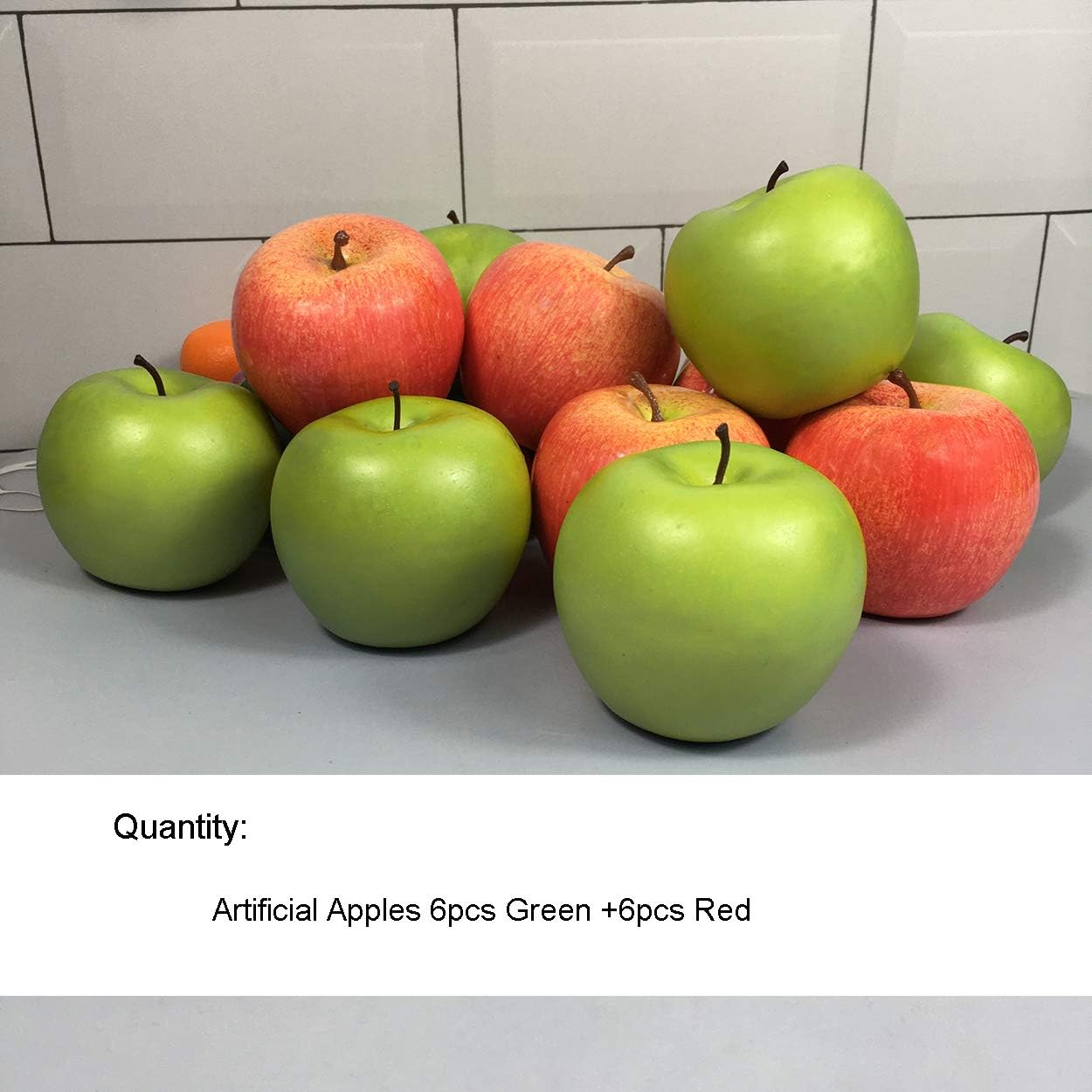 12Pcs Artificial Fruit Fake Simulation Fruit for Home Kitchen Party Photography Prop Wedding Decoration (12Pcs Dark Red Apples)