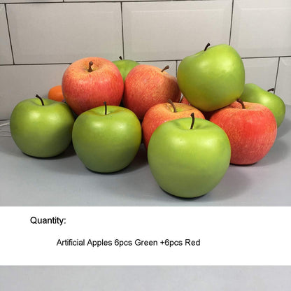 12Pcs Artificial Fruit Fake Simulation Fruit for Home Kitchen Party Photography Prop Wedding Decoration (12Pcs Dark Red Apples)