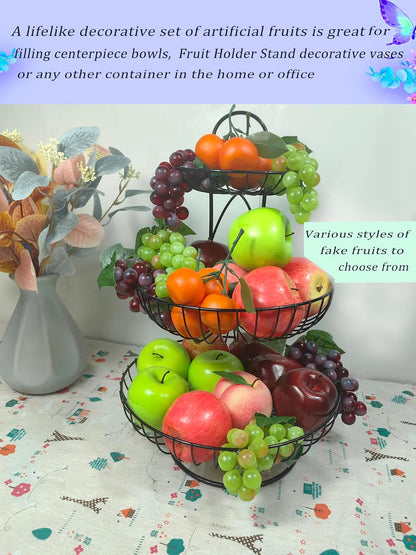 12Pcs Artificial Fruit Fake Simulation Fruit for Home Kitchen Party Photography Prop Wedding Decoration (12Pcs Dark Red Apples)