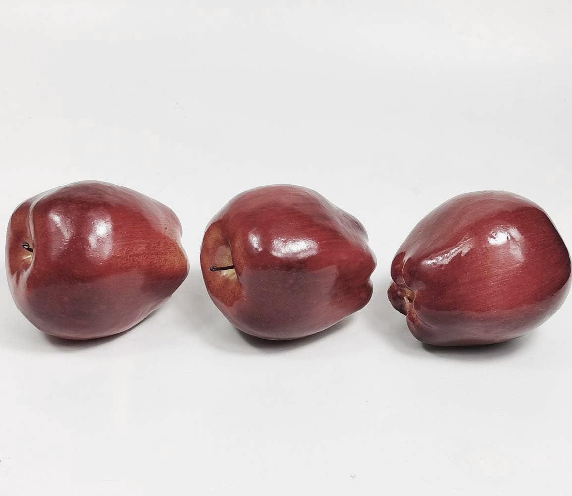 12Pcs Artificial Fruit Fake Simulation Fruit for Home Kitchen Party Photography Prop Wedding Decoration (12Pcs Dark Red Apples)