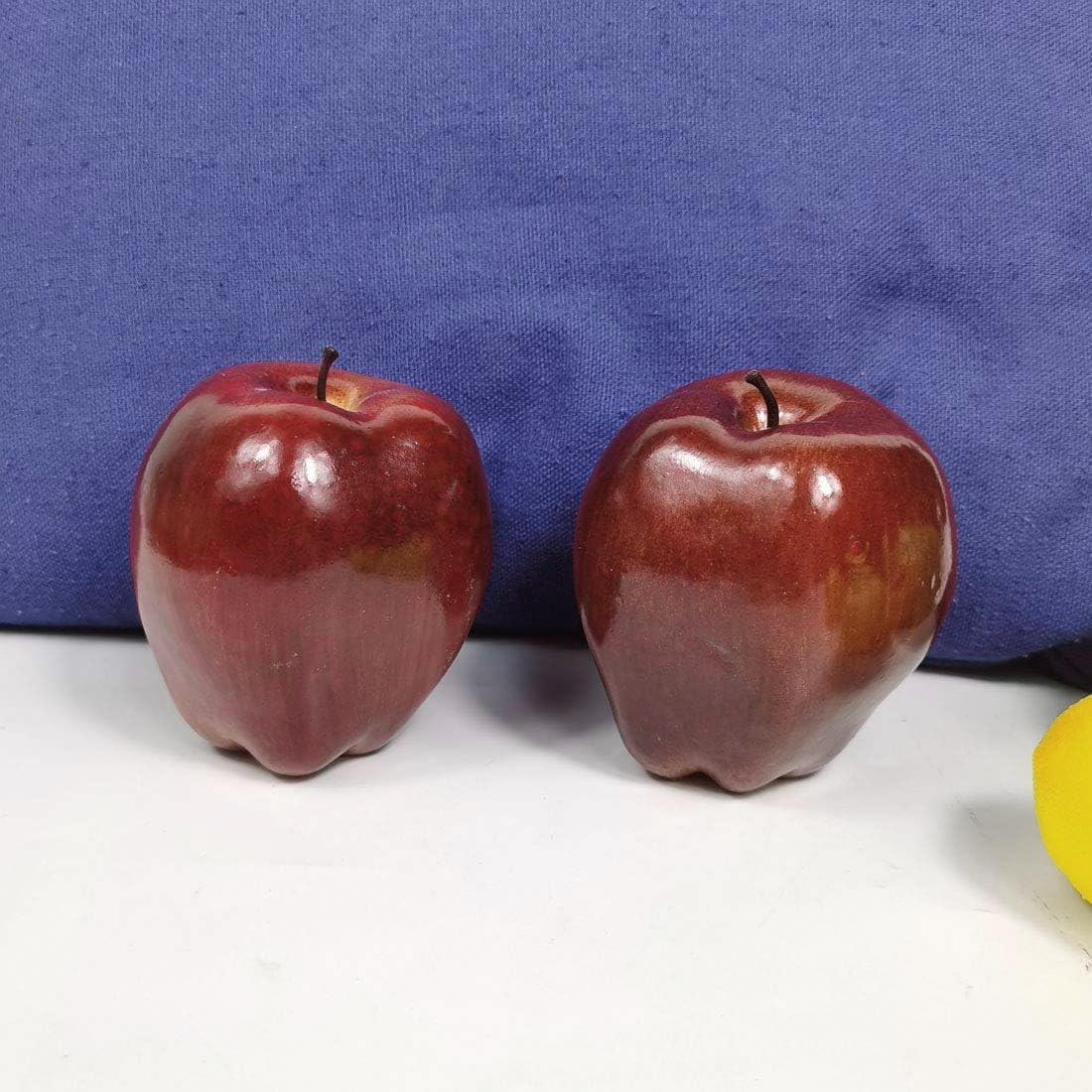 12Pcs Artificial Fruit Fake Simulation Fruit for Home Kitchen Party Photography Prop Wedding Decoration (12Pcs Dark Red Apples)