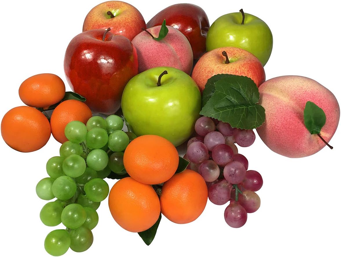 12Pcs Artificial Fruit Fake Simulation Fruit for Home Kitchen Party Photography Prop Wedding Decoration (12Pcs Dark Red Apples)