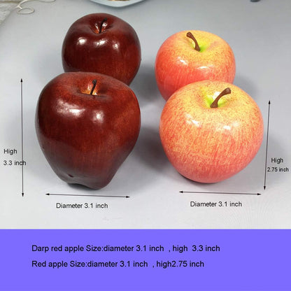 12Pcs Artificial Fruit Fake Simulation Fruit for Home Kitchen Party Photography Prop Wedding Decoration (12Pcs Dark Red Apples)