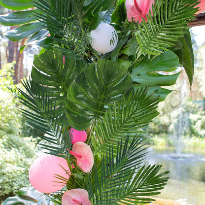 24 Pcs Artificial Palm Leaves with Stems 3 Kind, Classic, Large