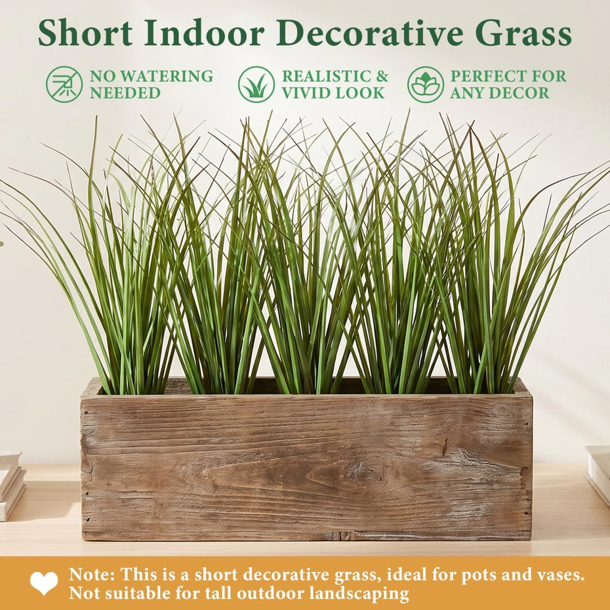 24 Pack Artificial Grass, 11.79 Ince Fake Grass Faux Shrub Plants