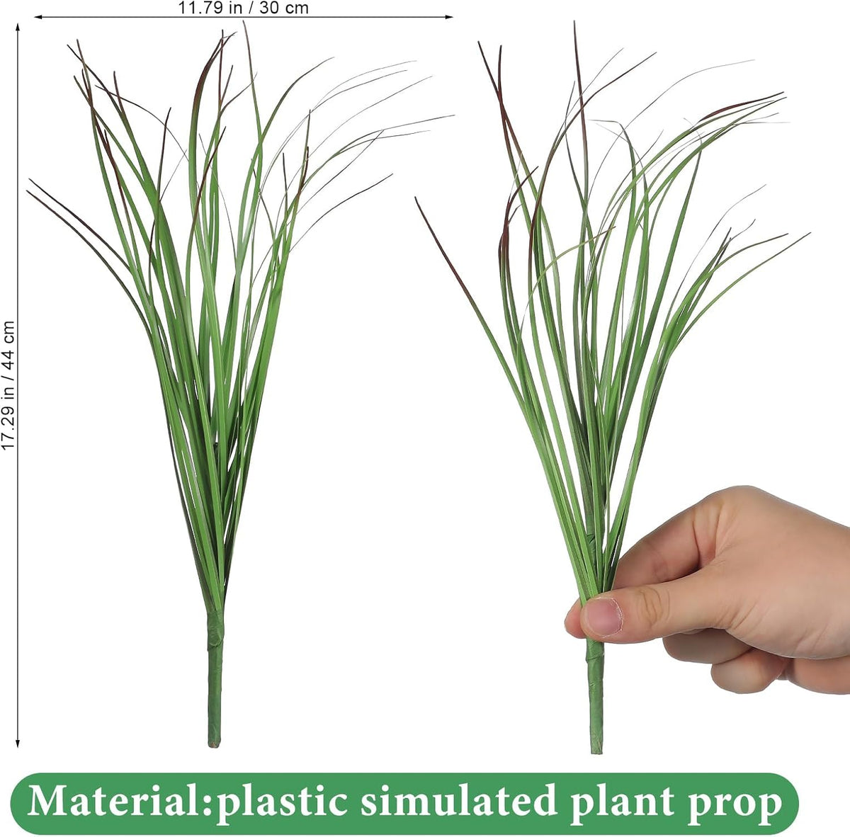 24 Pack Artificial Grass, 11.79 Ince Fake Grass Faux Shrub Plants