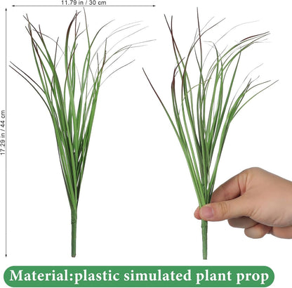 24 Pack Artificial Grass, 11.79 Ince Fake Grass Faux Shrub Plants