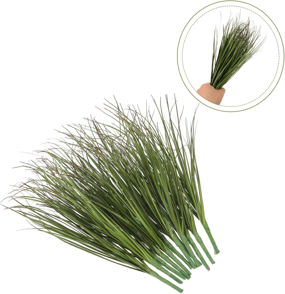 24 Pack Artificial Grass, 11.79 Ince Fake Grass Faux Shrub Plants