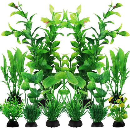 Fish Tank Accessories Aquarium Decorations Green Plants, 10pcs Green Fish Tank Decorations Plastic Plants, Fish Tank Decor, Aquarium Decor Artificial Plants