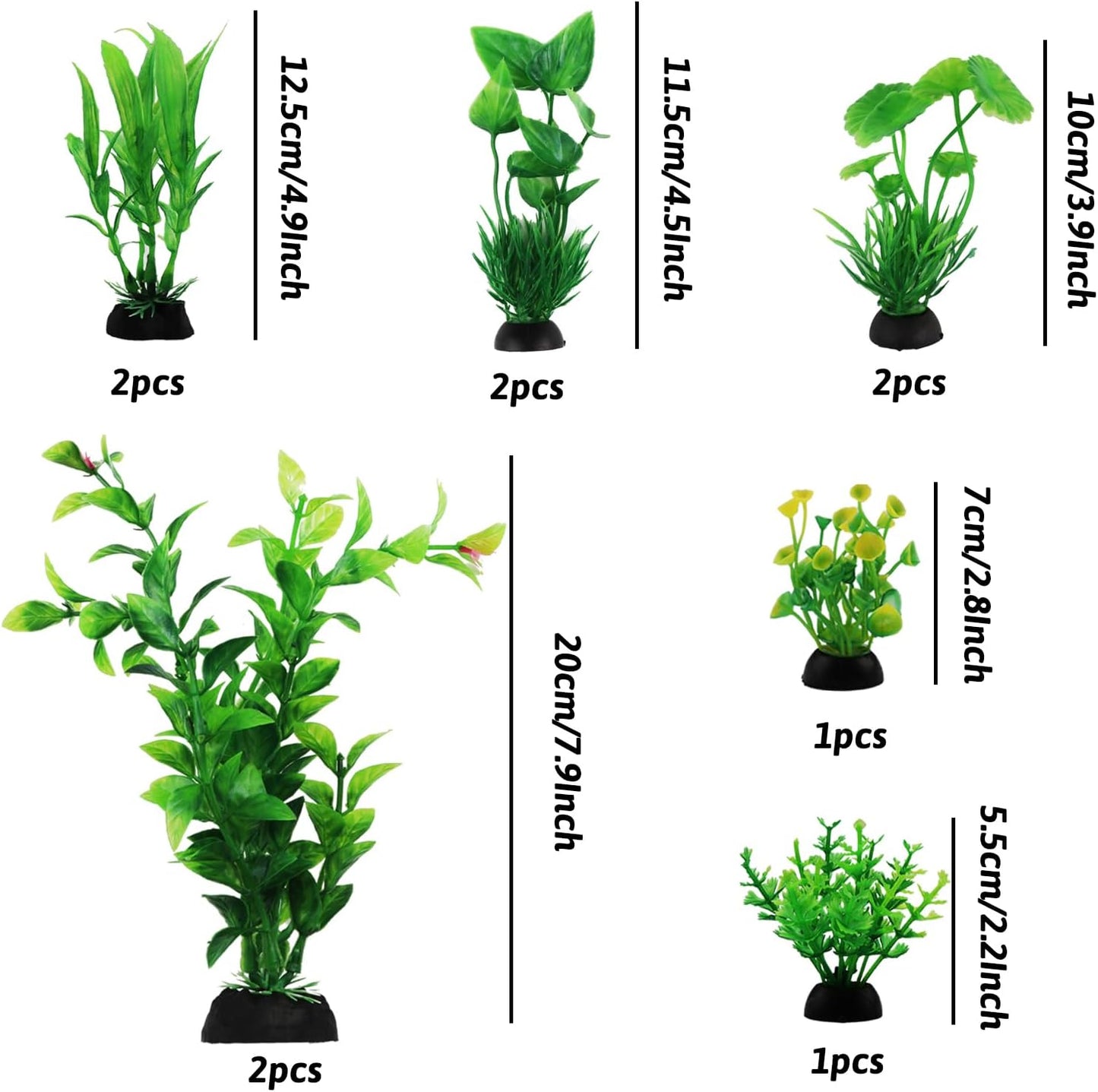 Fish Tank Accessories Aquarium Decorations Green Plants, 10pcs Green Fish Tank Decorations Plastic Plants, Fish Tank Decor, Aquarium Decor Artificial Plants