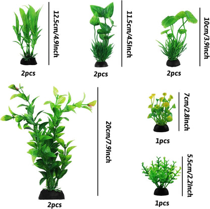 Fish Tank Accessories Aquarium Decorations Green Plants, 10pcs Green Fish Tank Decorations Plastic Plants, Fish Tank Decor, Aquarium Decor Artificial Plants