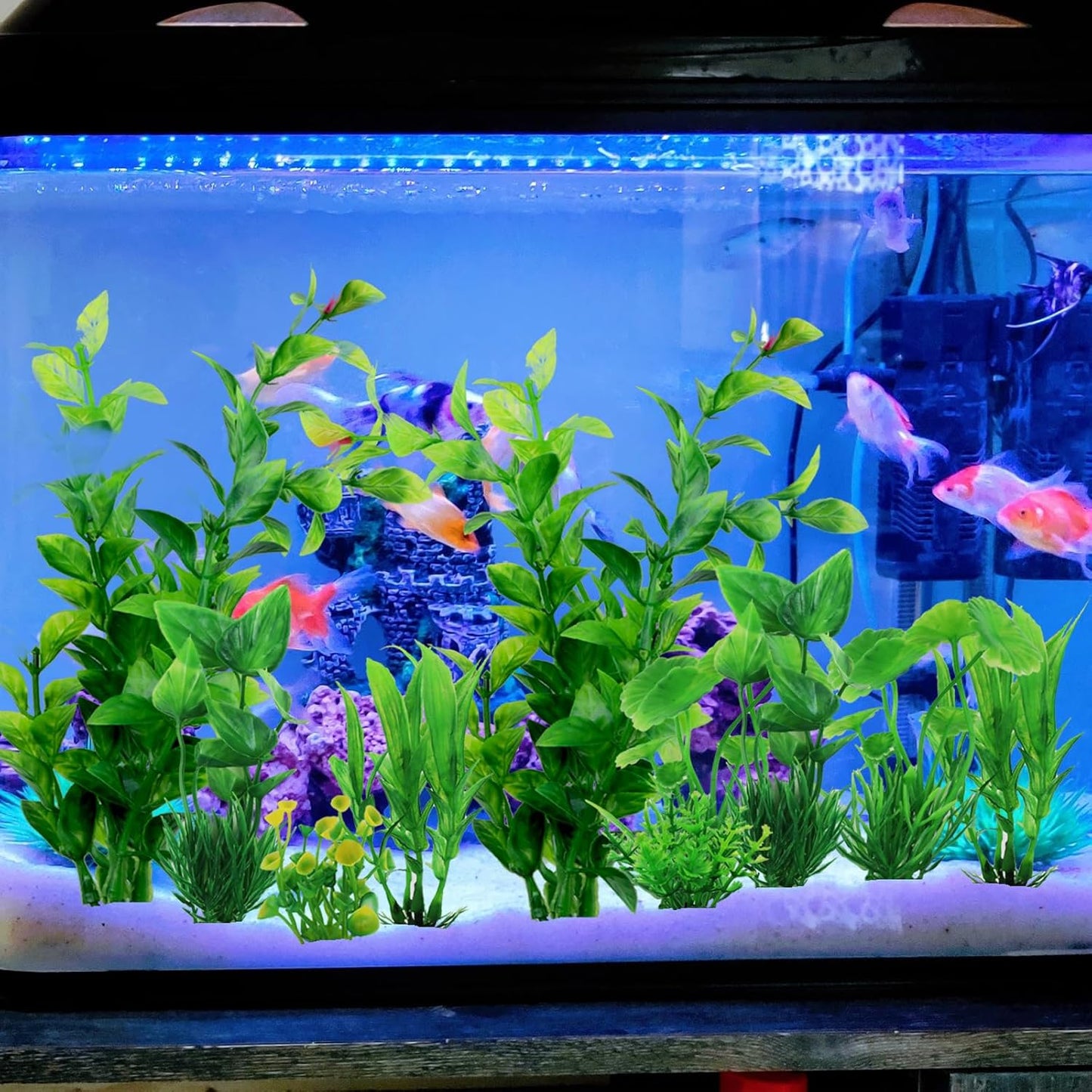Fish Tank Accessories Aquarium Decorations Green Plants, 10pcs Green Fish Tank Decorations Plastic Plants, Fish Tank Decor, Aquarium Decor Artificial Plants