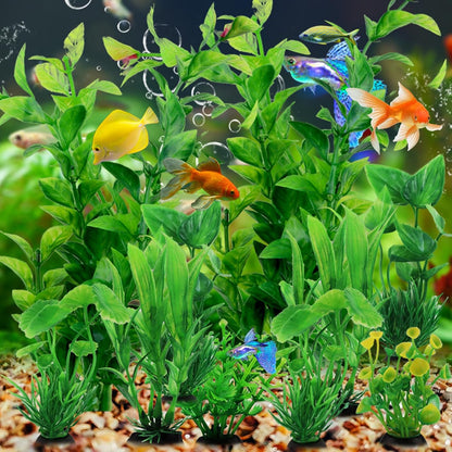 Fish Tank Accessories Aquarium Decorations Green Plants, 10pcs Green Fish Tank Decorations Plastic Plants, Fish Tank Decor, Aquarium Decor Artificial Plants