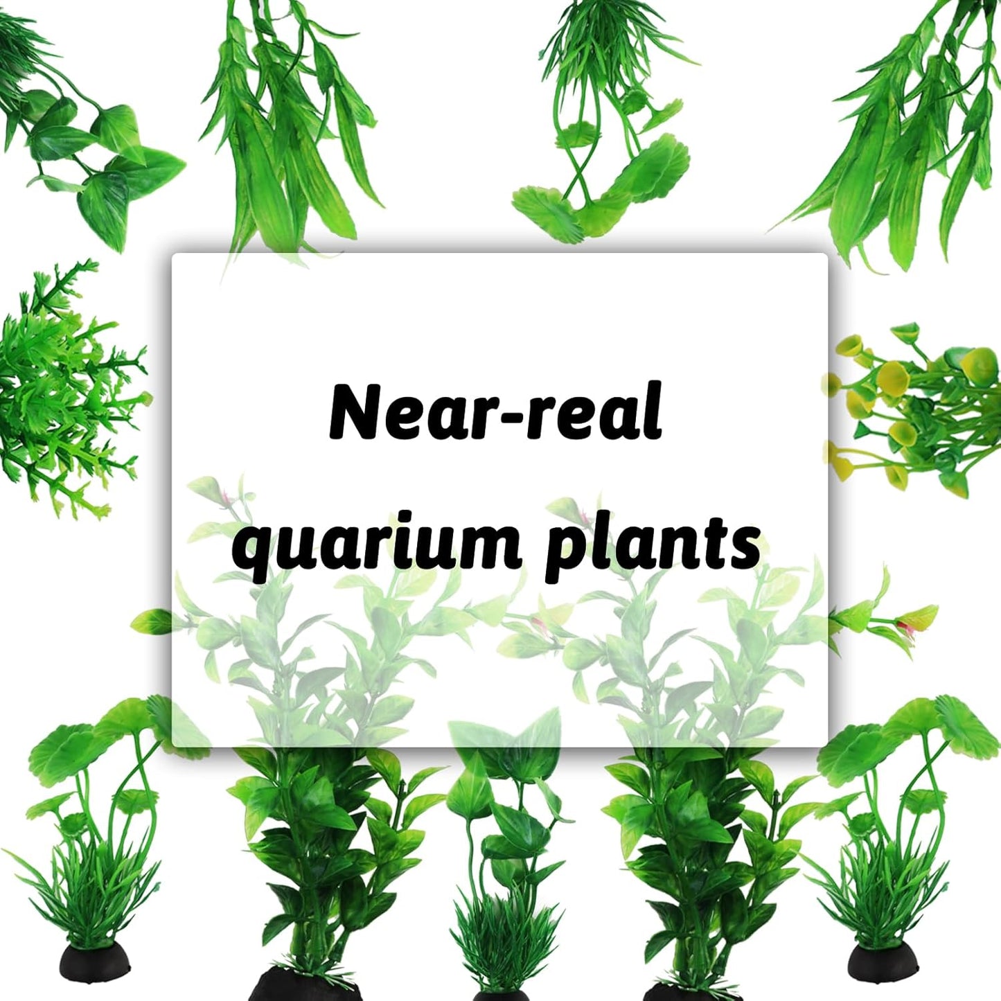 Fish Tank Accessories Aquarium Decorations Green Plants, 10pcs Green Fish Tank Decorations Plastic Plants, Fish Tank Decor, Aquarium Decor Artificial Plants