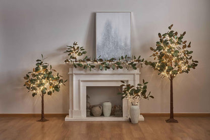 Lighted Magnolia Tree 6FT 280 LED Fairy Lights, Faux Plant Tree with Lights for Indoor Outdoor Wedding Room Spring Decoration