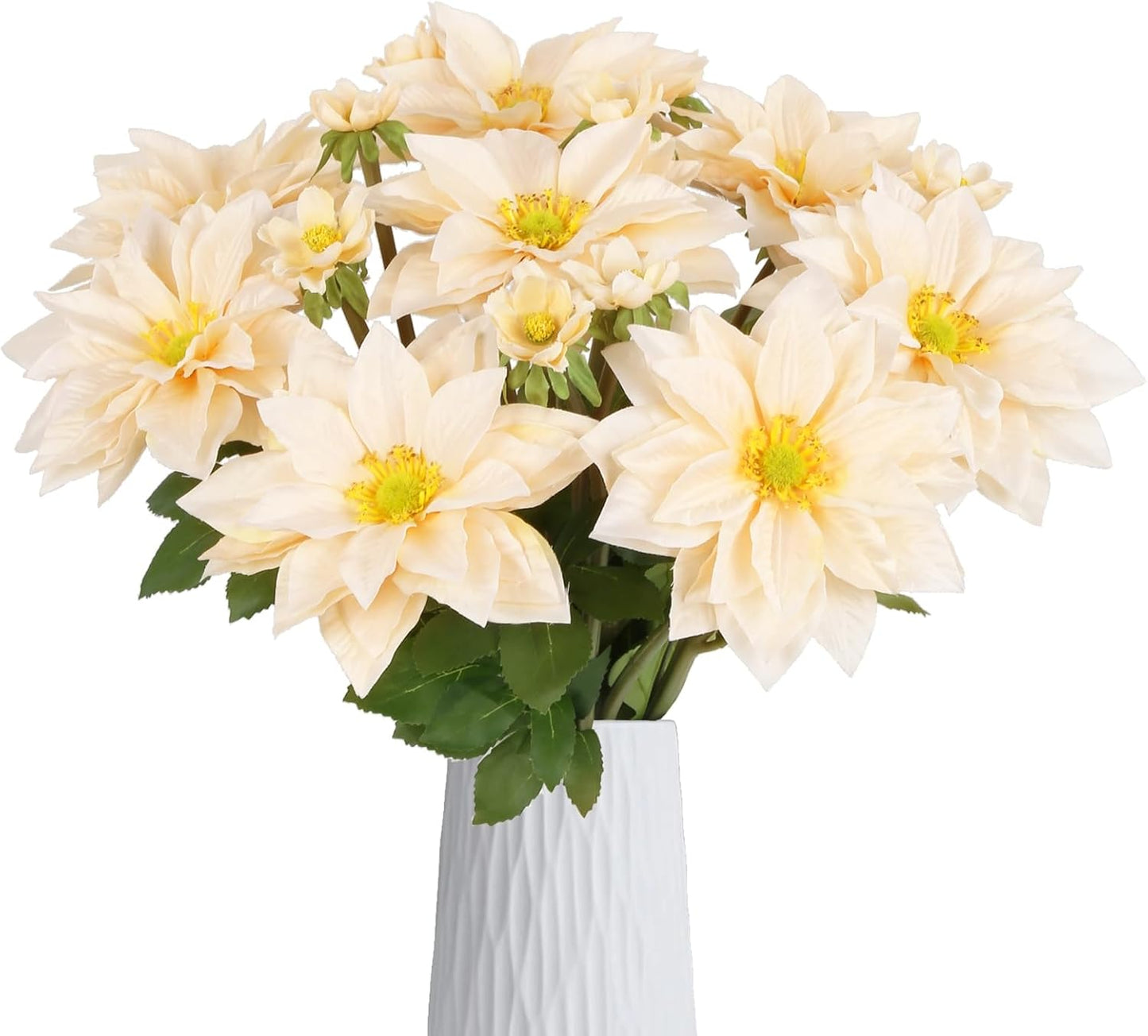 8 Pack Blue Dahlia Artificial Flowers 18 Inch Faux Dahlias Silk Dahlia Stems Real Looking Artificial Dahlias for Home Wedding Party Table Centerpieces Bouquets Decoracion(Blue)