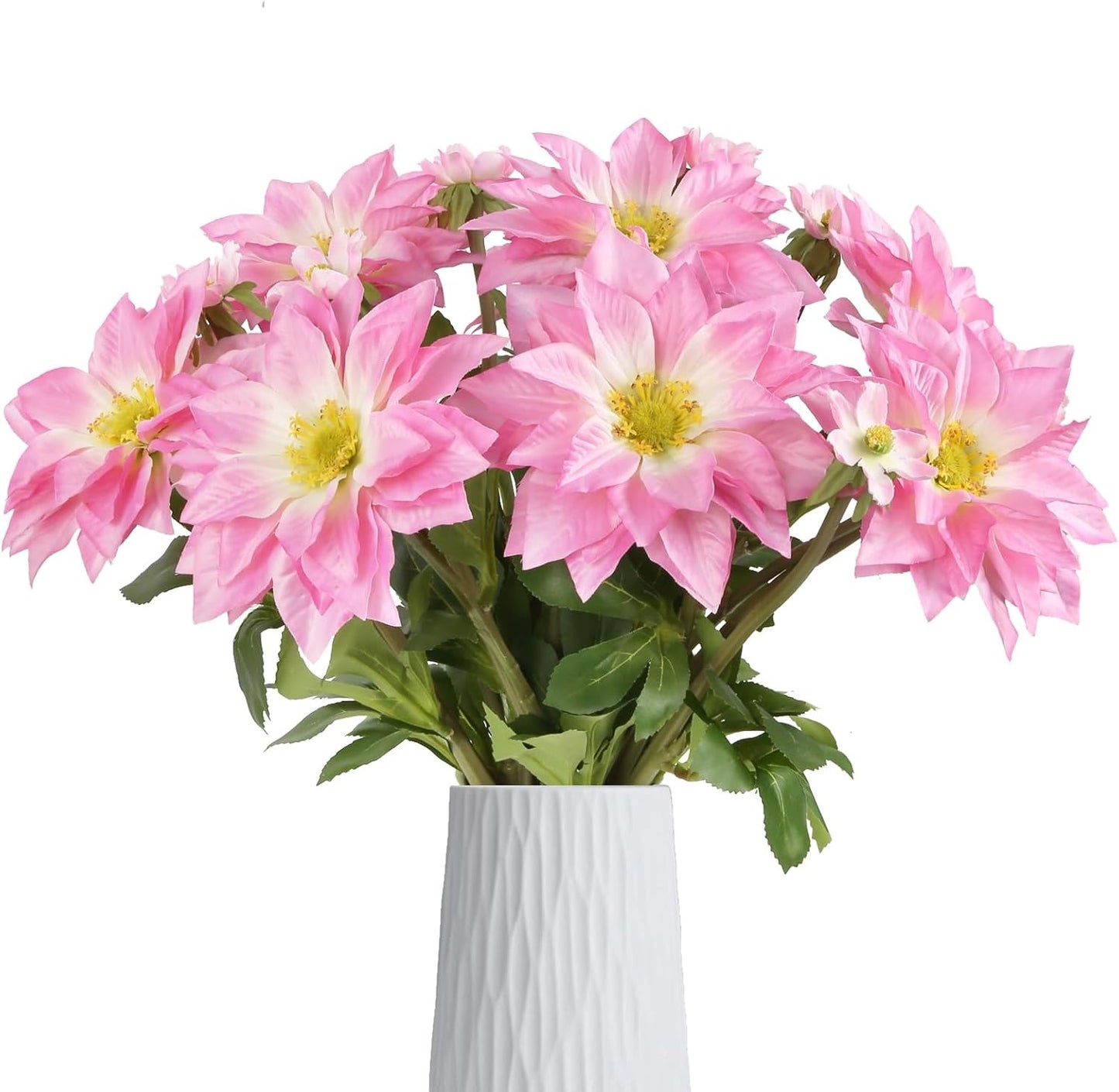 8 Pack Blue Dahlia Artificial Flowers 18 Inch Faux Dahlias Silk Dahlia Stems Real Looking Artificial Dahlias for Home Wedding Party Table Centerpieces Bouquets Decoracion(Blue)
