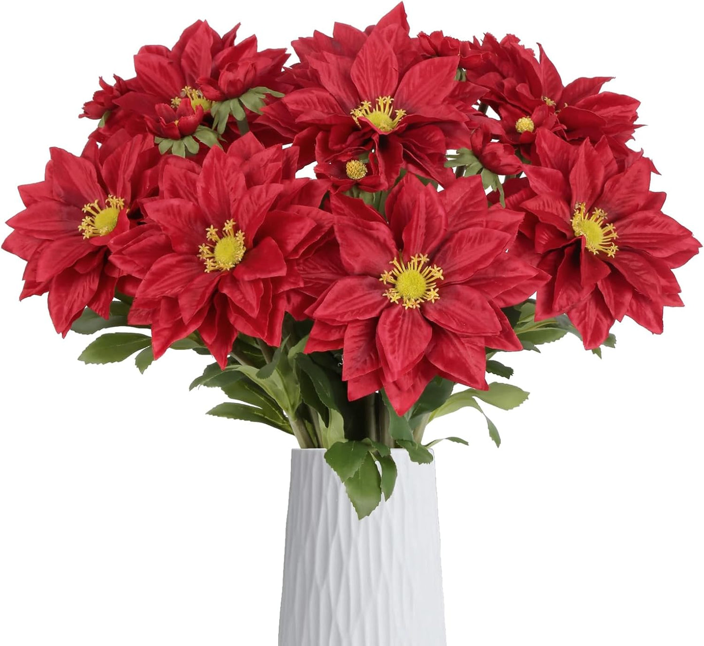 8 Pack Blue Dahlia Artificial Flowers 18 Inch Faux Dahlias Silk Dahlia Stems Real Looking Artificial Dahlias for Home Wedding Party Table Centerpieces Bouquets Decoracion(Blue)