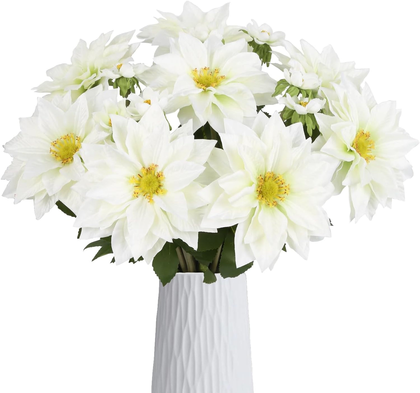 8 Pack Blue Dahlia Artificial Flowers 18 Inch Faux Dahlias Silk Dahlia Stems Real Looking Artificial Dahlias for Home Wedding Party Table Centerpieces Bouquets Decoracion(Blue)