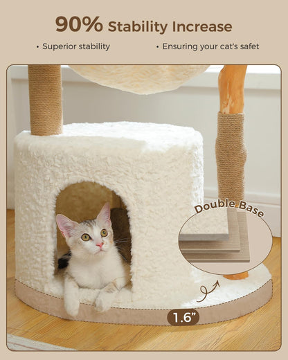 40" Cactus Cat Tree with Hammock, Condo & Sisal Post, Green