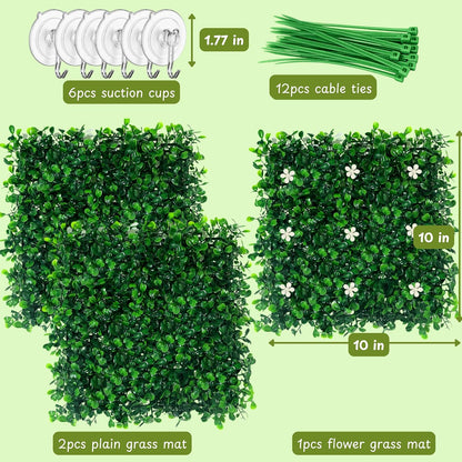 Hermit Crab Climbing Wall Enrichment Toys, Climbing Wall Toys With Suction Cups And Cable Ties, Faux Grass Mats Accessories for Tank Aquarium Exploration Habitat, Hermit Crab Tank (Green Decorations)