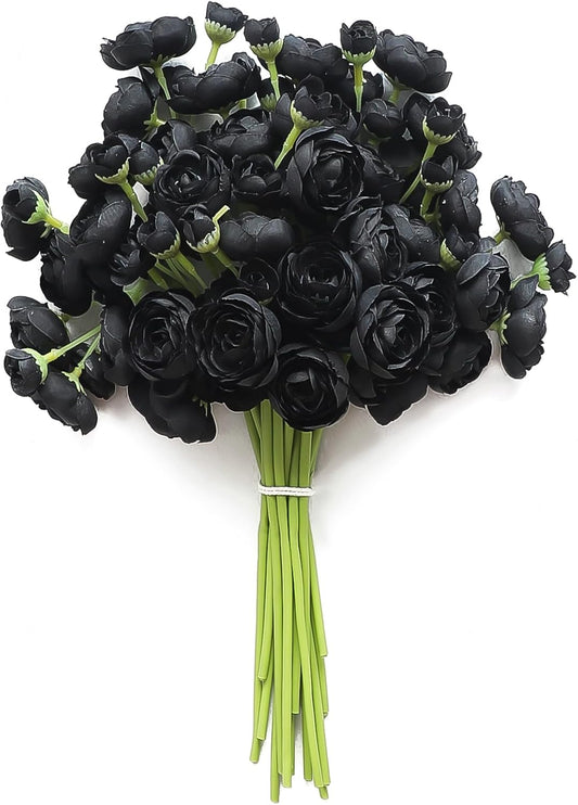 Ranunculus Artificial Flowers 18 Pcs Dusty Rose Faux Silk Mini Ranunculus Bulk Fake Wedding Filler Flowers for DIY Bouquets, Centerpieces, Bridal Shower Decorations & Arrangements