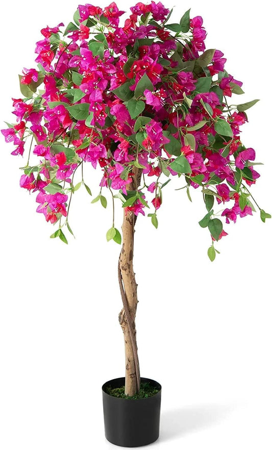 4.5FT Bougainvillea Artificial Tree, Tall Fake Floor Plant for Indoor Outdoor Décor