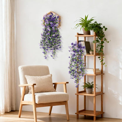INQCMY Artificial Fake Hanging Flowers Plants for Outdoor Summer Decoration | 2 PCS Faux Silk Daisy with Eucalyptus Leaves,UV Resistant Look Real for Outside Home Planter Porch Patio Balcony Yard Decor