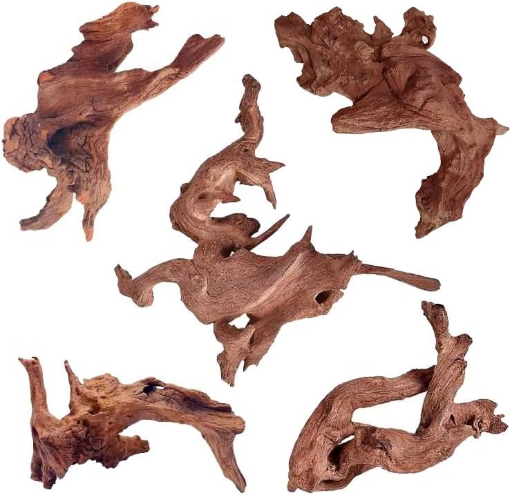 Natural Large Aquarium Driftwood for Fish Tanks & Reptile Terrariums – 100% Safe Fish Tank Decorations, 2-Piece 10-14 Inch Unique Twisted Branches Low Tannin, Easy to Sink