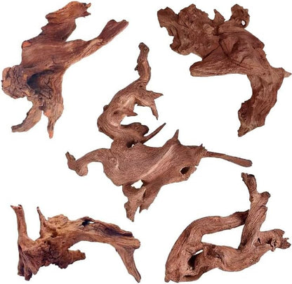 Natural Large Aquarium Driftwood for Fish Tanks & Reptile Terrariums – 100% Safe Fish Tank Decorations, 2-Piece 10-14 Inch Unique Twisted Branches Low Tannin, Easy to Sink