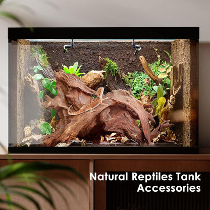 Natural Large Aquarium Driftwood for Fish Tanks & Reptile Terrariums – 100% Safe Fish Tank Decorations, 2-Piece 10-14 Inch Unique Twisted Branches Low Tannin, Easy to Sink