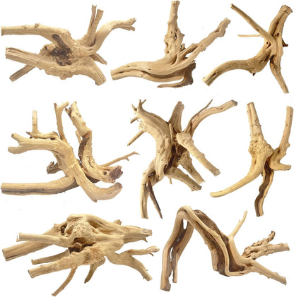 Natural Large Aquarium Driftwood for Fish Tanks & Reptile Terrariums – 100% Safe Fish Tank Decorations, 2-Piece 10-14 Inch Unique Twisted Branches Low Tannin, Easy to Sink