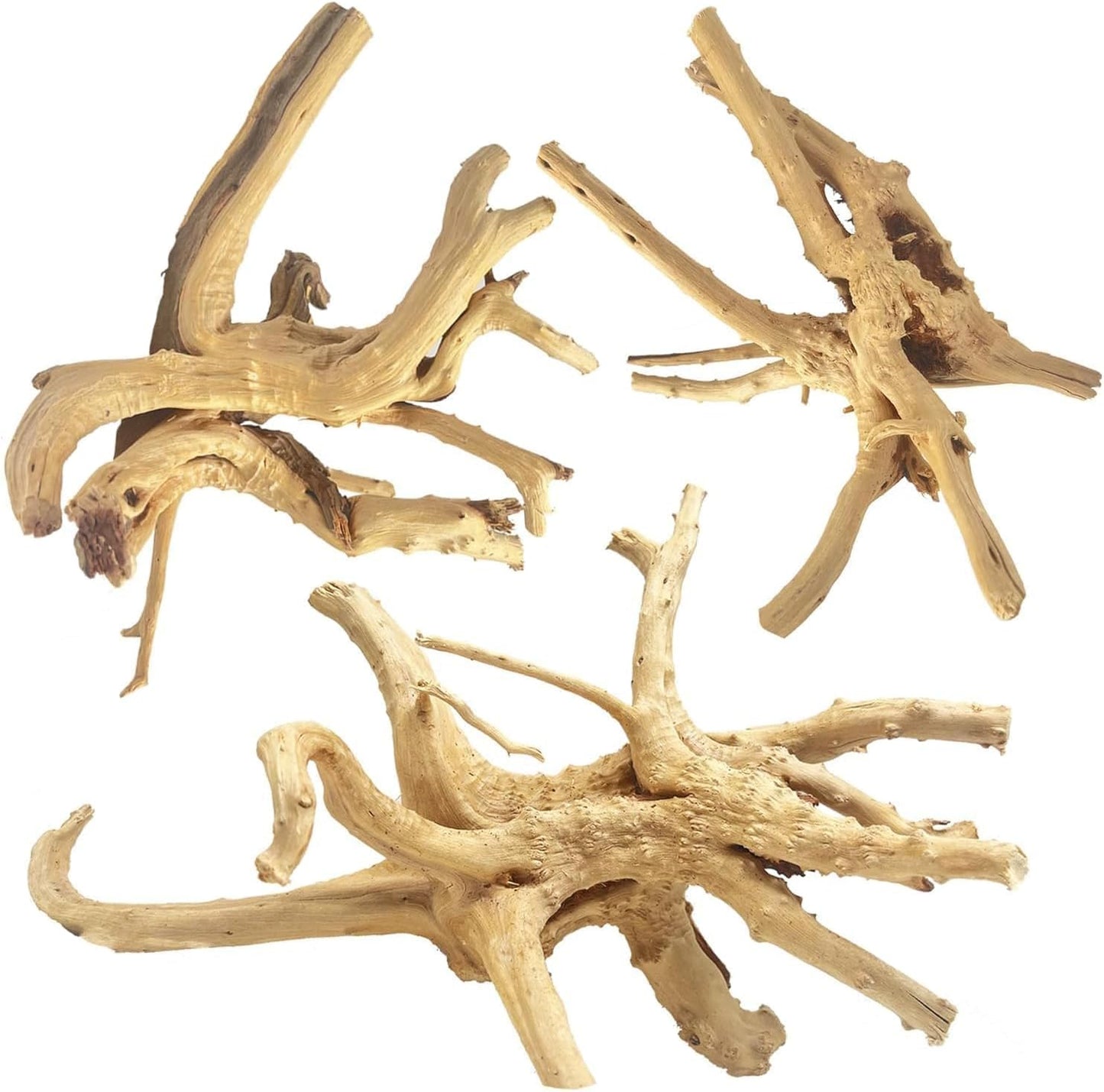 Natural Large Aquarium Driftwood for Fish Tanks & Reptile Terrariums – 100% Safe Fish Tank Decorations, 2-Piece 10-14 Inch Unique Twisted Branches Low Tannin, Easy to Sink