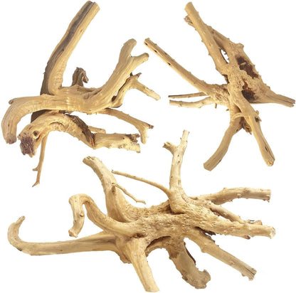 Natural Large Aquarium Driftwood for Fish Tanks & Reptile Terrariums – 100% Safe Fish Tank Decorations, 2-Piece 10-14 Inch Unique Twisted Branches Low Tannin, Easy to Sink