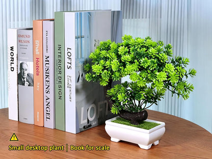Artificial Plants Indoor Small Faux Plant with Pot for Home Desk Decor 8.5"