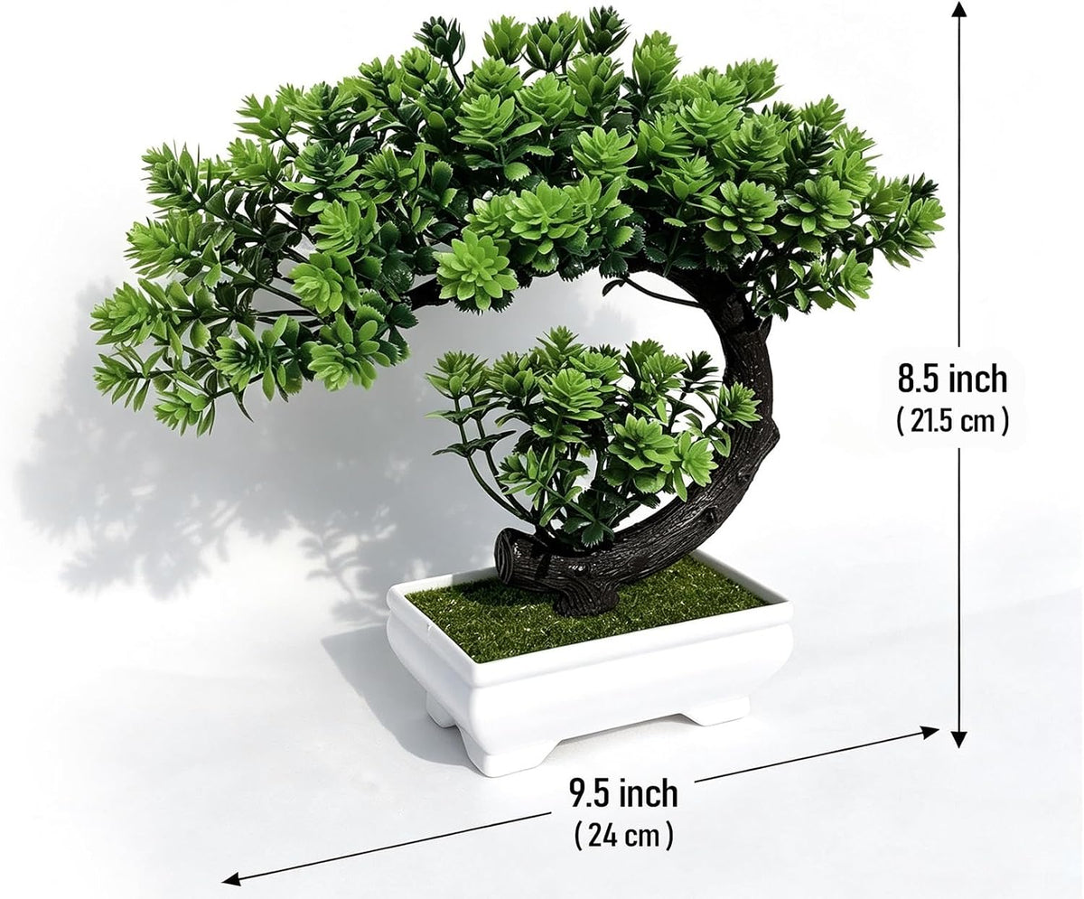 Artificial Plants Indoor Small Faux Plant with Pot for Home Desk Decor 8.5"