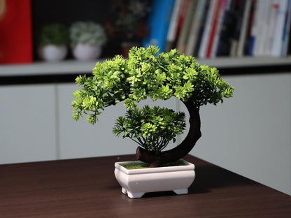Artificial Plants Indoor Small Faux Plant with Pot for Home Desk Decor 8.5"