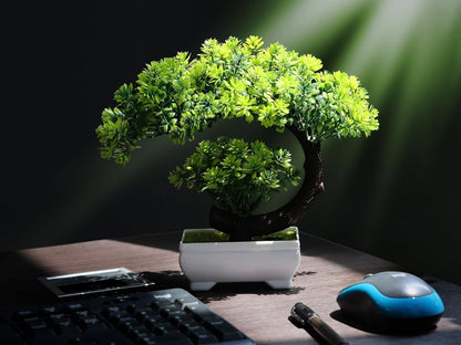 Artificial Plants Indoor Small Faux Plant with Pot for Home Desk Decor 8.5"
