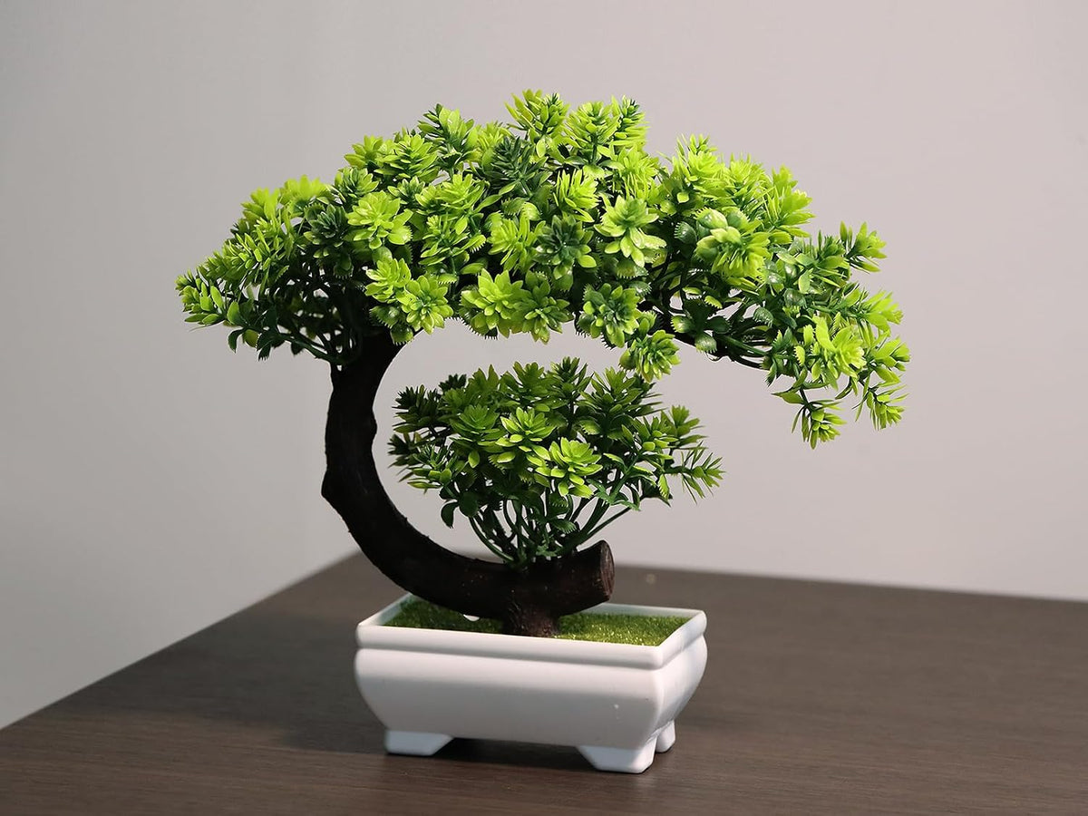 Artificial Plants Indoor Small Faux Plant with Pot for Home Desk Decor 8.5"
