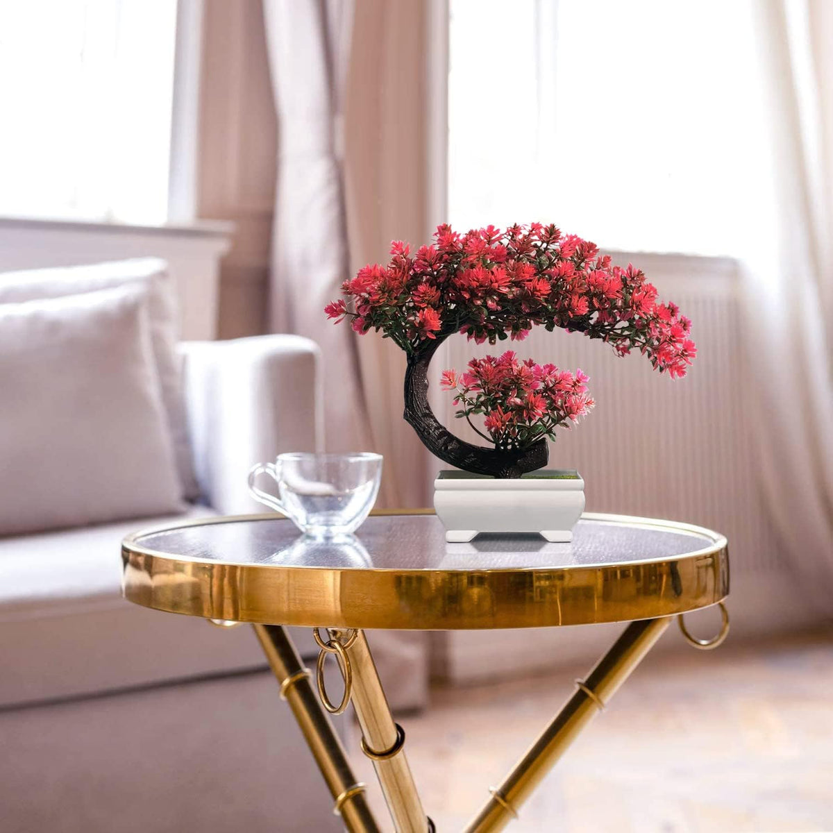 Artificial Plants Indoor Small Faux Plant with Pot for Home Desk Decor 8.5"
