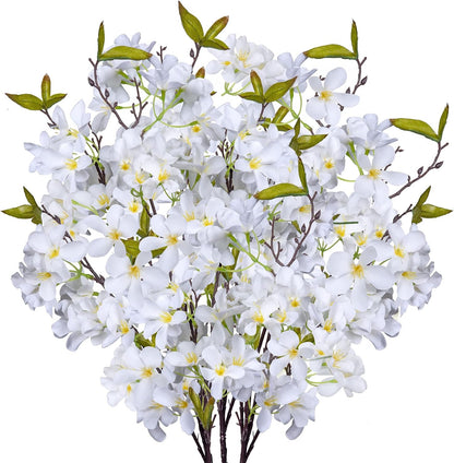 Artificial Apple Blossom Silk Flowers Tree Branches 33” Long Stems Faux Bouquet for Tall Vase Indoor Home Decor DIY Wedding Centerpiece Decoration, Bulk 3pcs (Pink)