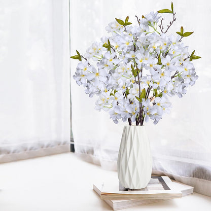Artificial Apple Blossom Silk Flowers Tree Branches 33” Long Stems Faux Bouquet for Tall Vase Indoor Home Decor DIY Wedding Centerpiece Decoration, Bulk 3pcs (Pink)