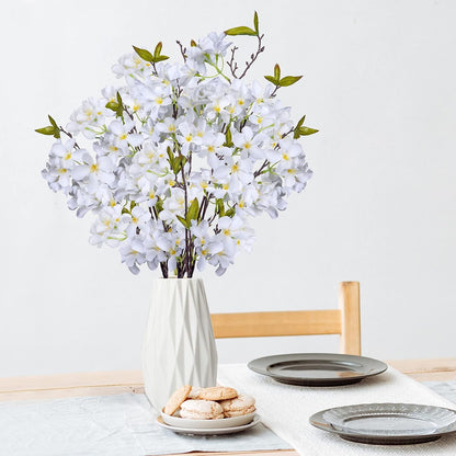 Artificial Apple Blossom Silk Flowers Tree Branches 33” Long Stems Faux Bouquet for Tall Vase Indoor Home Decor DIY Wedding Centerpiece Decoration, Bulk 3pcs (Pink)