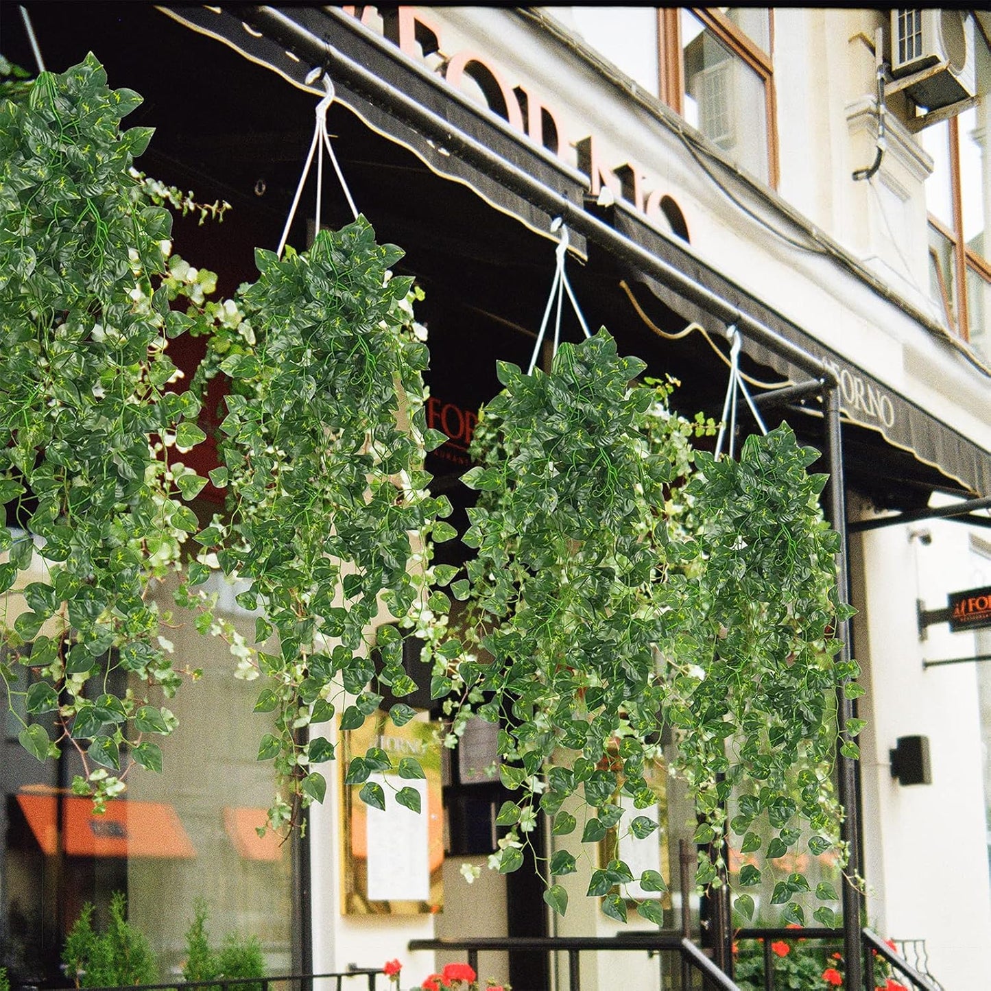 2Pcs Fake Plants for Outside Fake Plant Decor 3.1ft Artificial Hanging Plants Fake Ivy Vine Faux Greenery Vine Plant for Home Room Wall Pot Hanging Planter Indoor Outdoor Décor