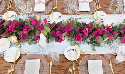 Artificial Bougainvillea Garland,4PCS 7.2ft/Piece Pink Flower Garland Faux Silk Bougainvillea Vines Artificial Decor for Wedding Arch Table Home Garden(Deep Pink)