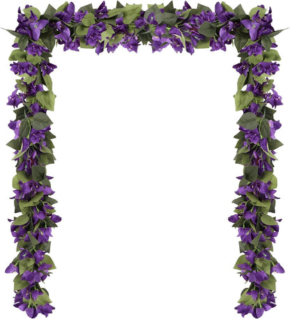 Artificial Bougainvillea Garland,4PCS 7.2ft/Piece Pink Flower Garland Faux Silk Bougainvillea Vines Artificial Decor for Wedding Arch Table Home Garden(Deep Pink)